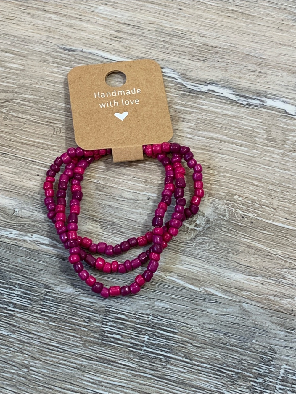 3/$10💕 Handmade Fuchsia Beaded Multi-Strand Bracelet